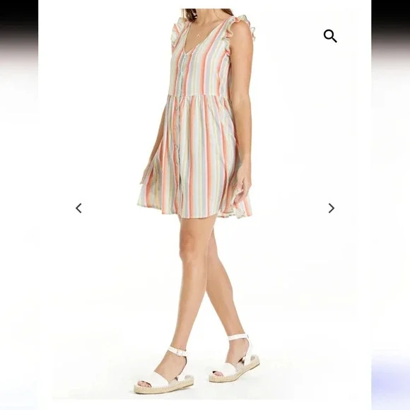 Anthropology Another Love Rumi button front dress oceanside stripe Small - Picture 3 of 9